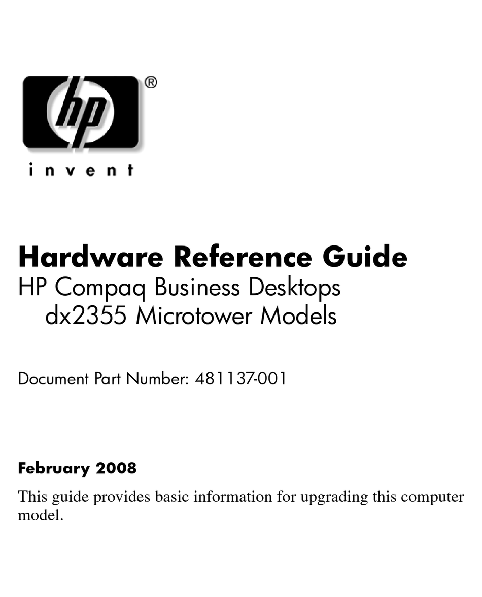 hp compaq dx2355 business pc