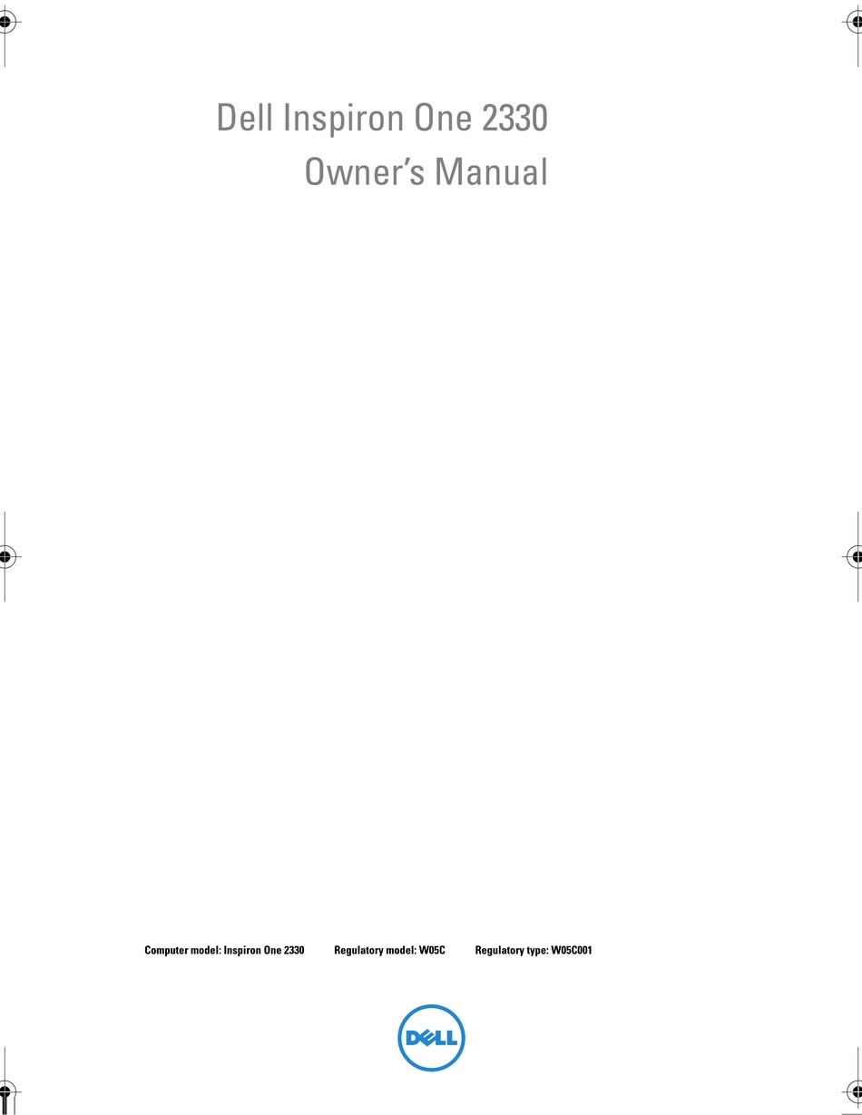 Dell Inspiron One 2330 Owner S Manual Pdf Download Manualslib