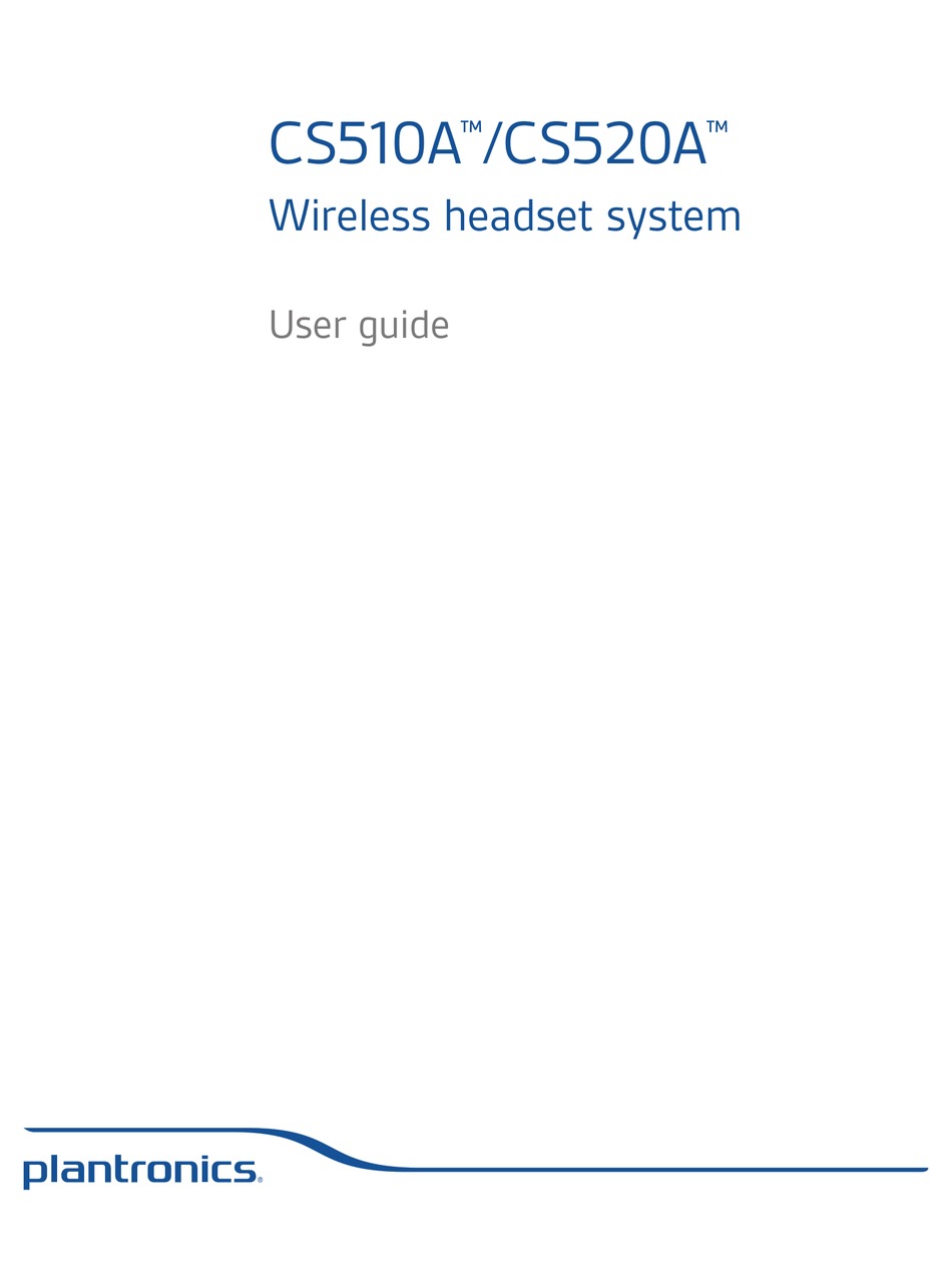 PLANTRONICS CS500 USER MANUAL Pdf Download | ManualsLib