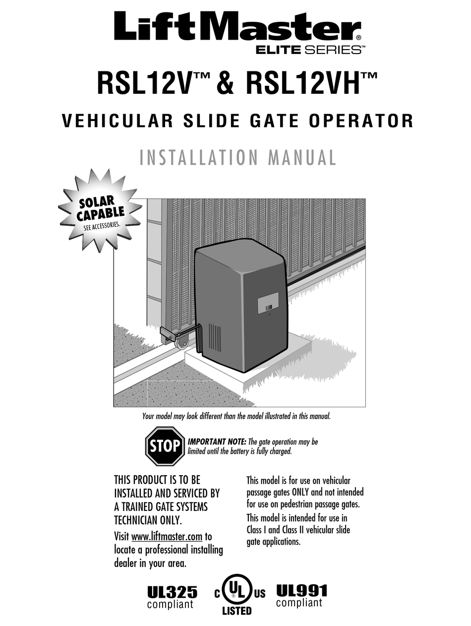 Elite Gate Opener Manual - Home