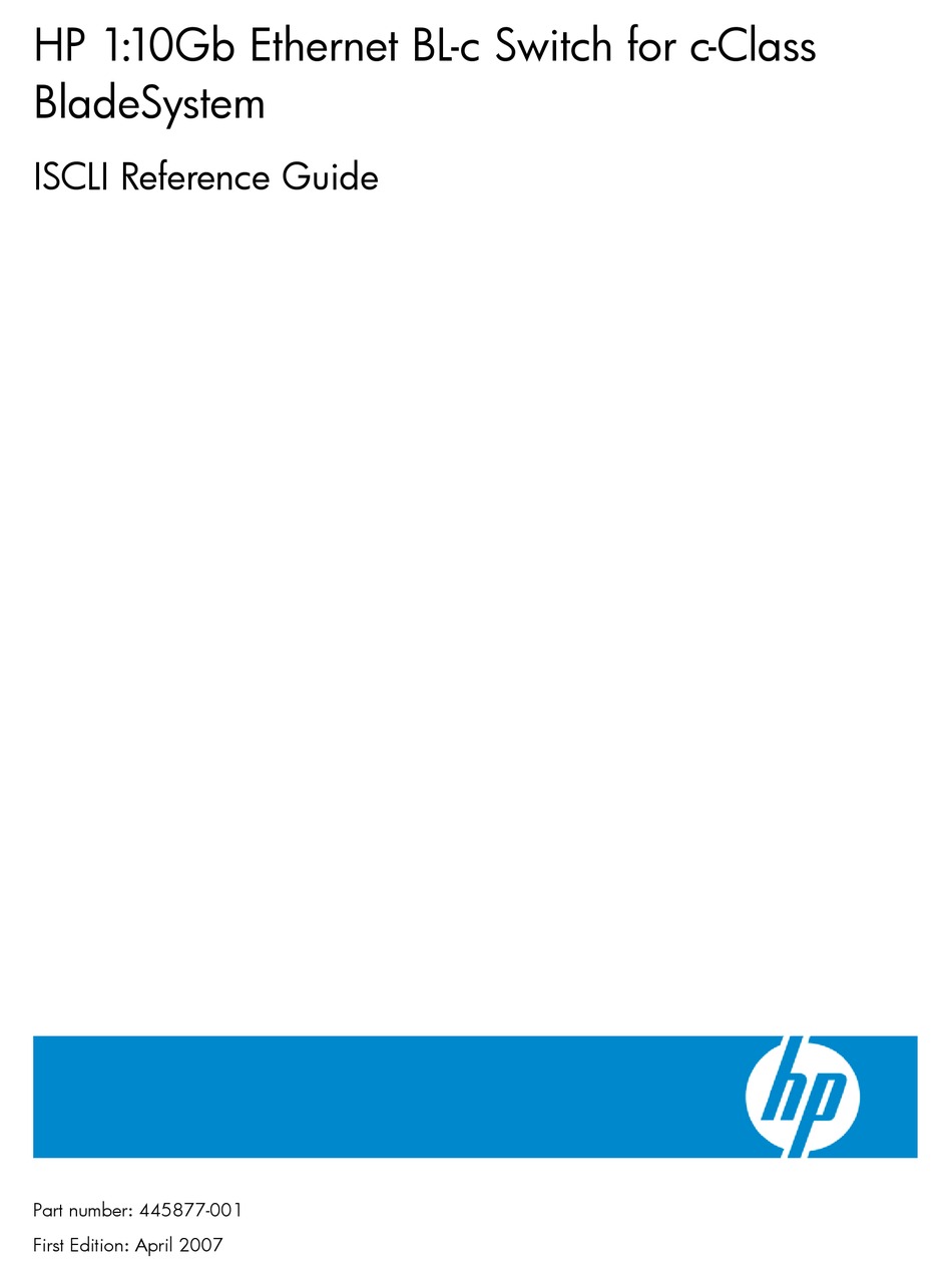 HP 438031B21 110GB BLC SWITCH CLI REFERENCE MANUAL Pdf
