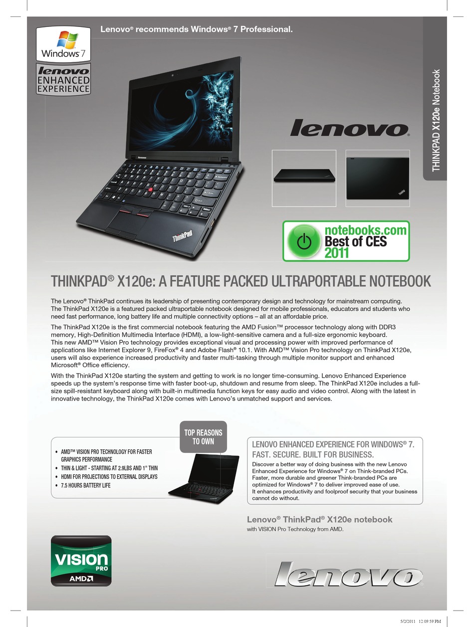 LENOVO 05962R5 BROCHURE & SPECS Pdf Download | ManualsLib