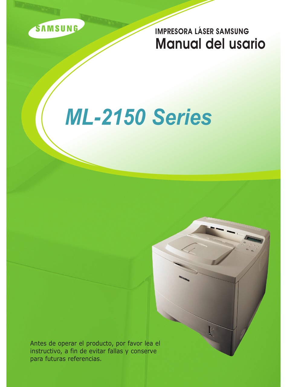 Samsung Ml 2150 B W Laser Printer Manual Del Usuario Pdf Download Manualslib