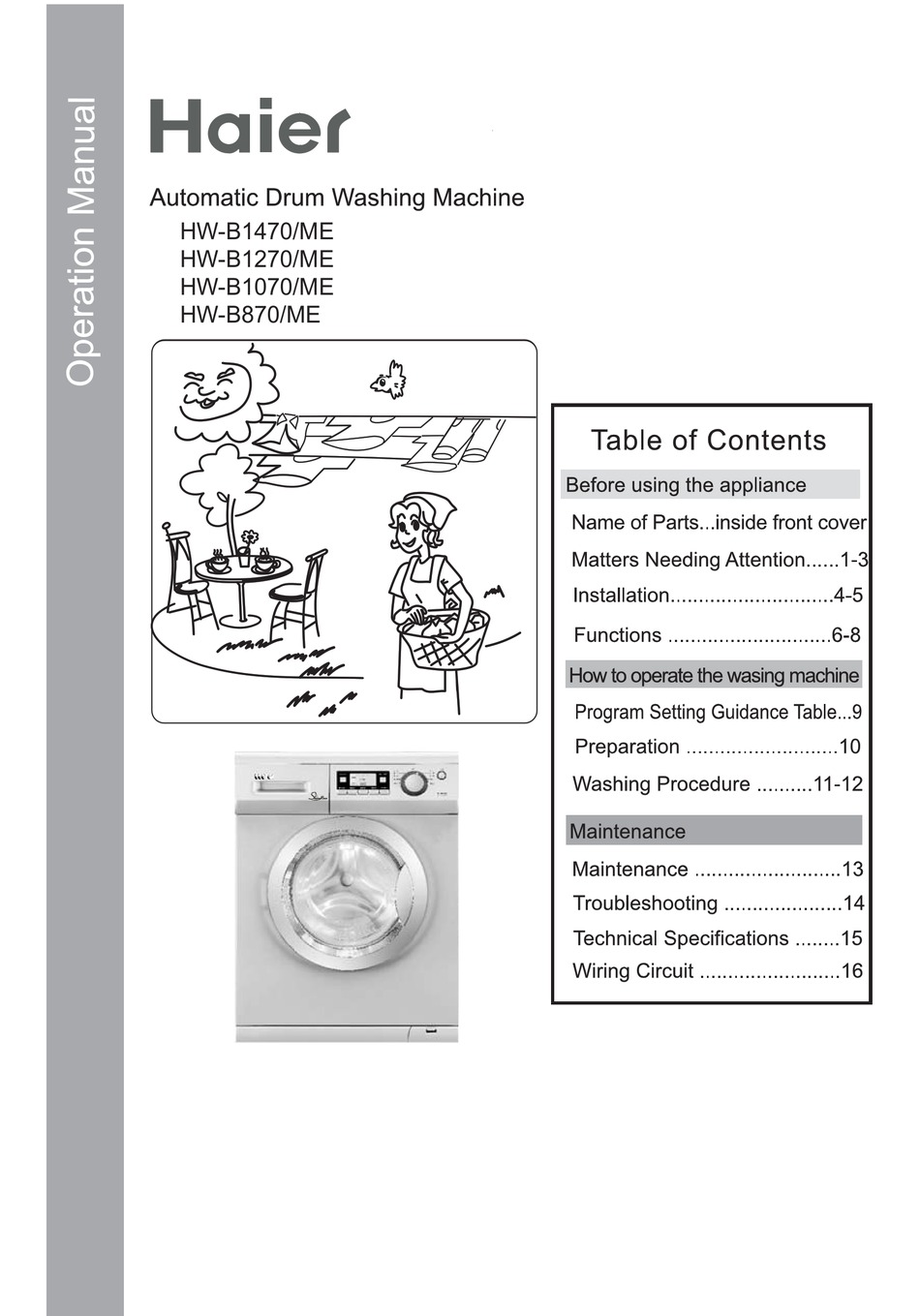 HAIER HW B OPERATION MANUAL Pdf Download ManualsLib