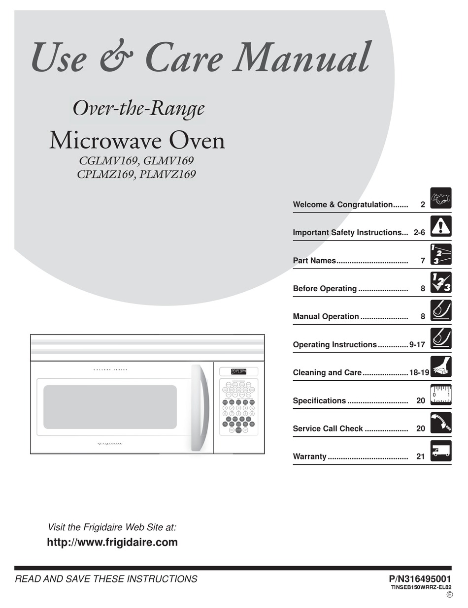 Frigidaire Microwave Lfmv1645tf Manual