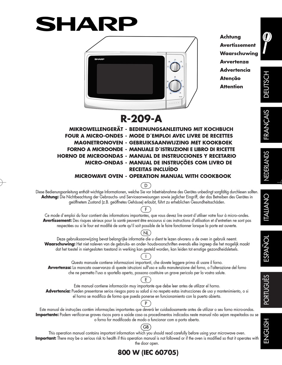 sharp r 209 microwave