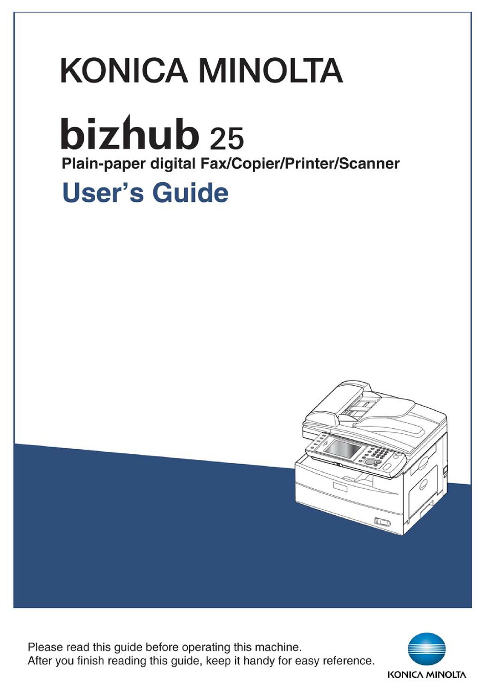 Konica Minolta Bizhub 25 User Manual Pdf Download Manualslib