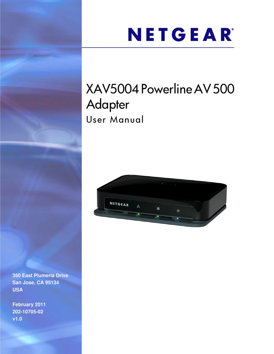 NETGEAR XAV5004 - POWERLINE AV 500 ADAPTER USER MANUAL Pdf Download