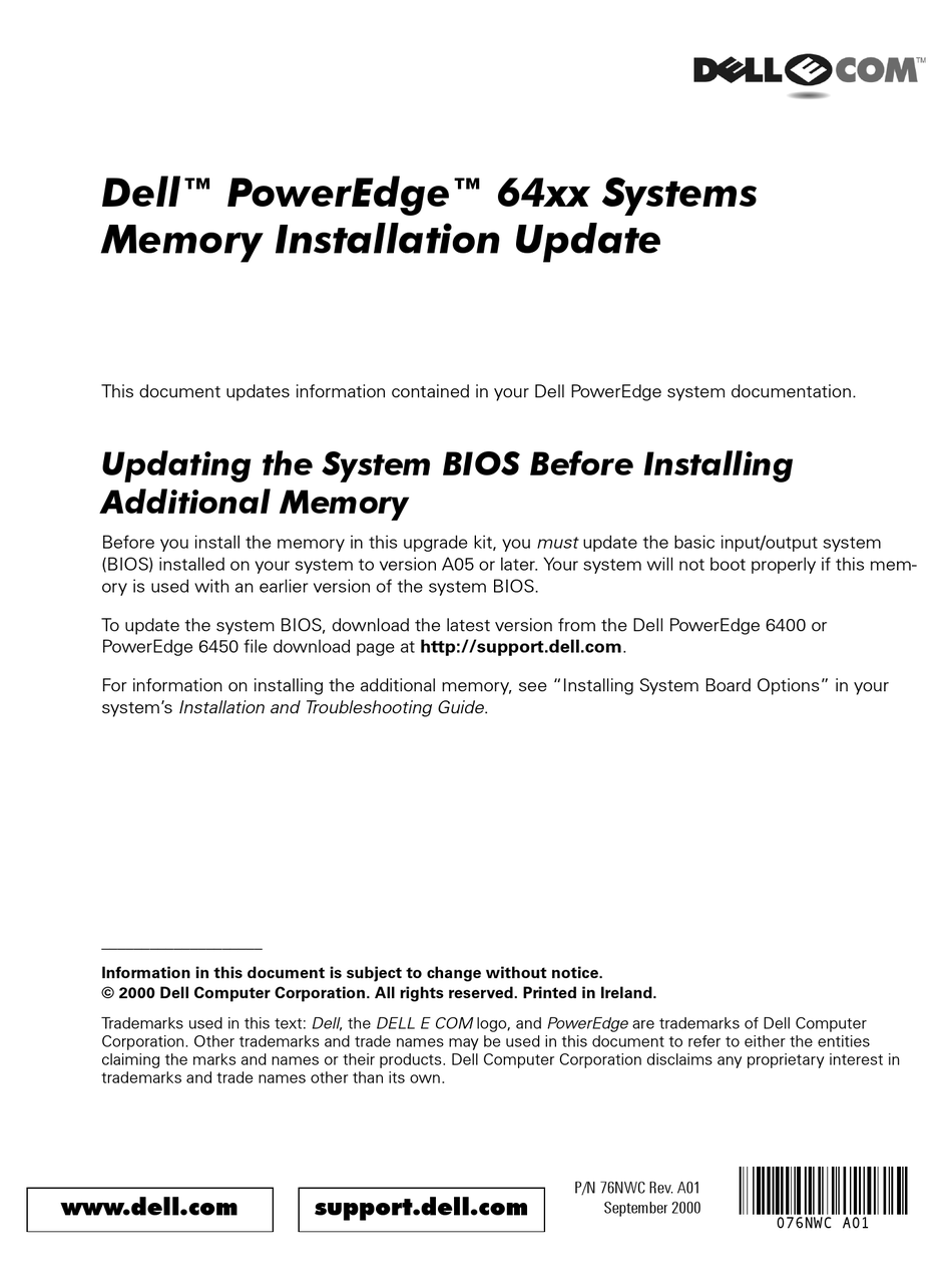 DELL POWEREDGE 6400 INSTALLATION Pdf Download | ManualsLib