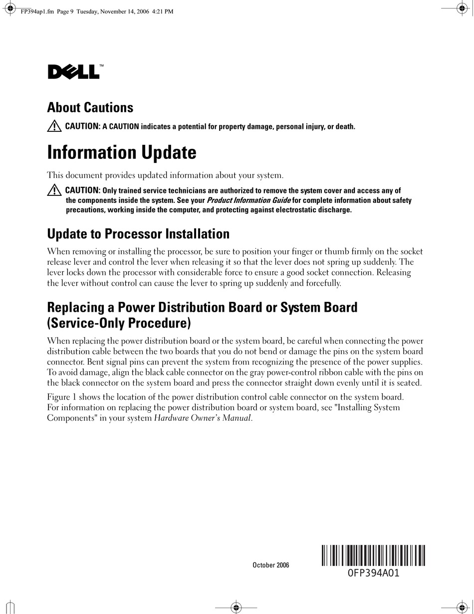 DELL POWEREDGE 6950 INFORMATION UPDATE Pdf Download ManualsLib