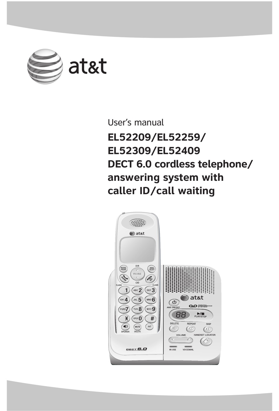 AT&T EL52209 USER MANUAL Pdf Download | ManualsLib