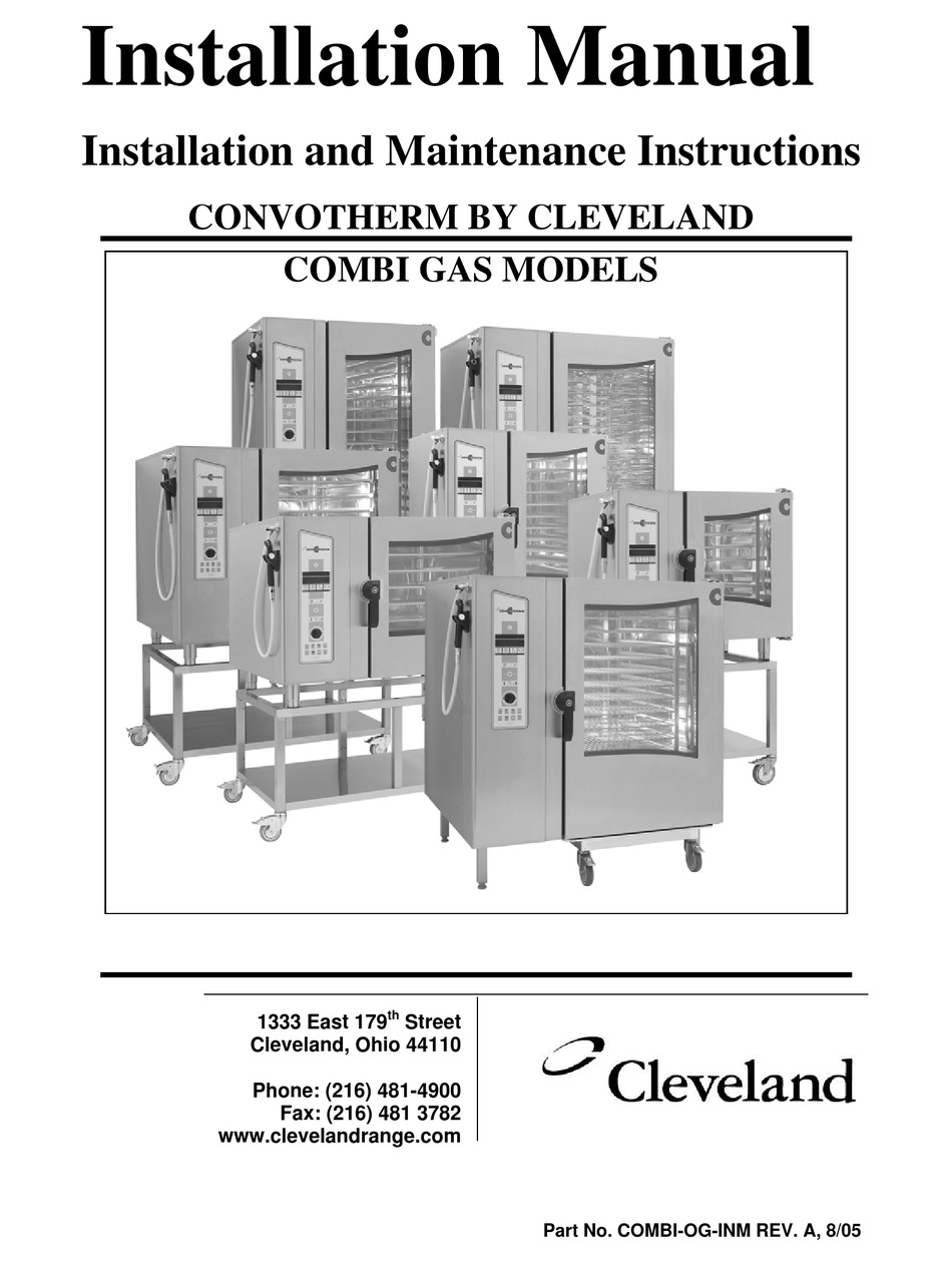CONVOTHERM OGB-10.10 INSTALLATION AND MAINTENANCE INSTRUCTIONS MANUAL
