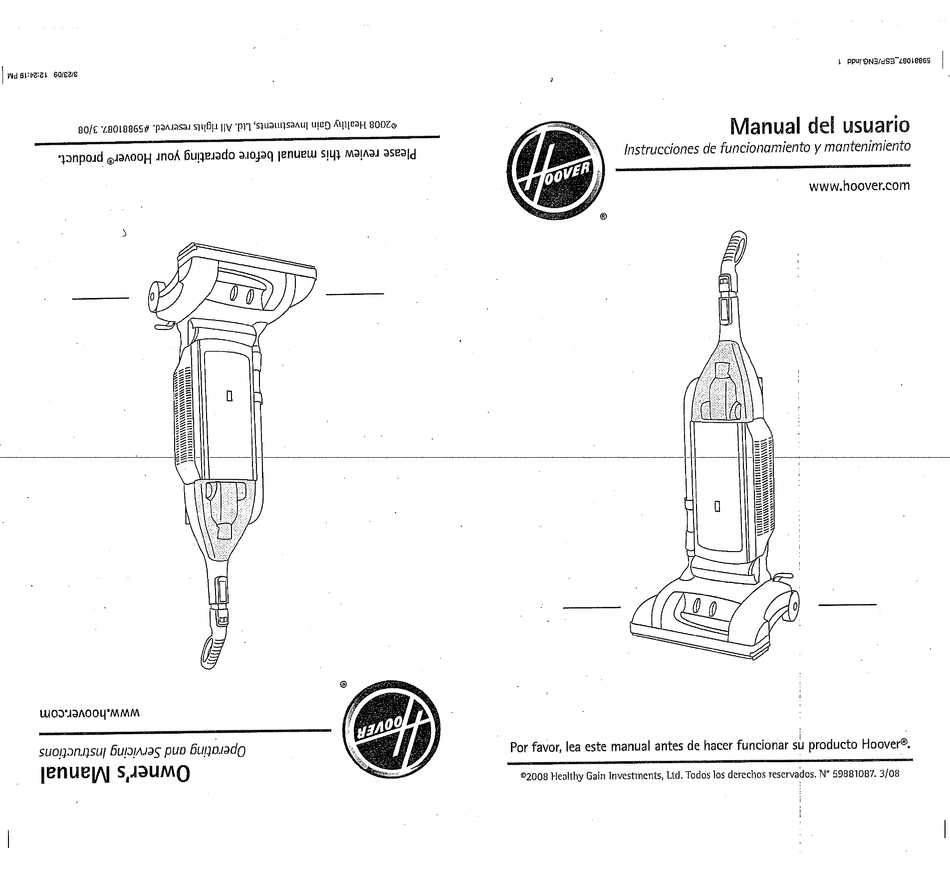 HOOVER U64019RM OWNER'S MANUAL Pdf Download | ManualsLib