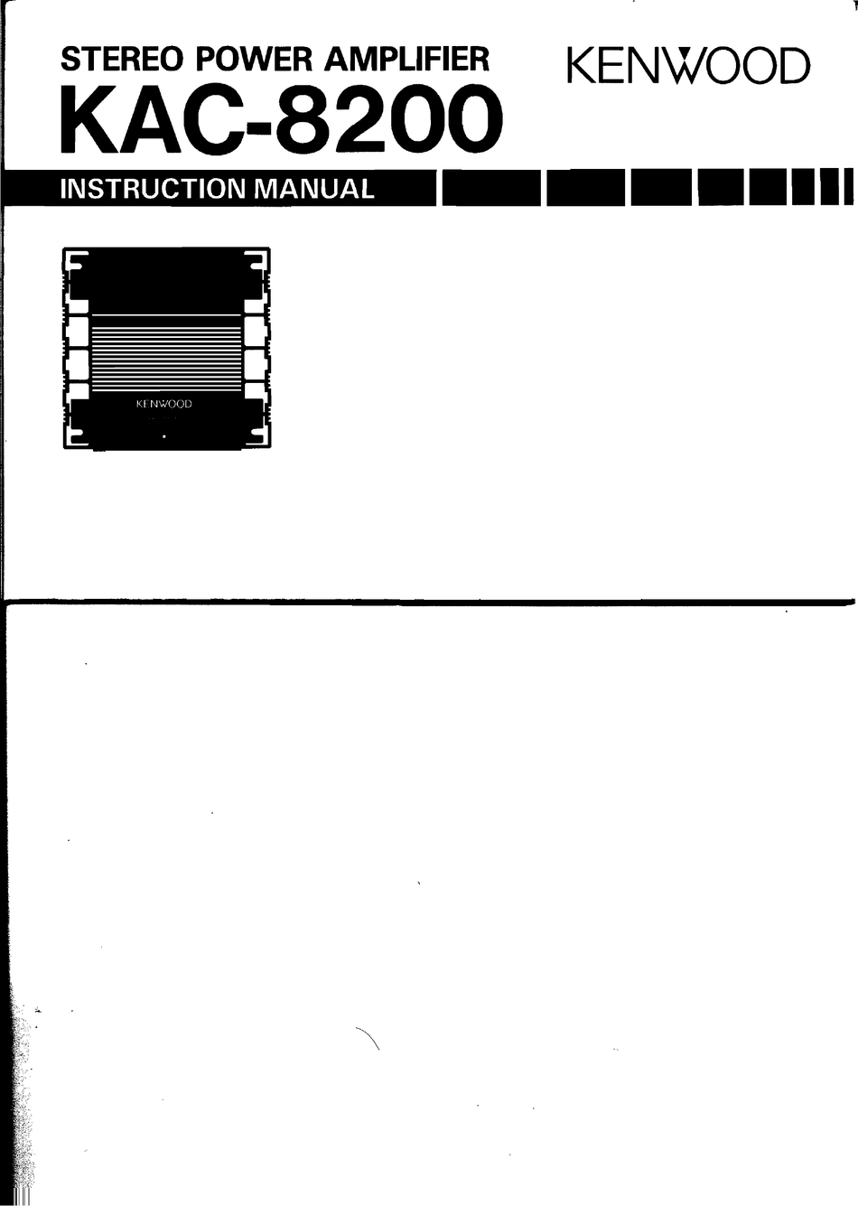 KENWOOD KAC 8200 INSTRUCTION MANUAL Pdf Download ManualsLib   Kenwood Kac 8200 