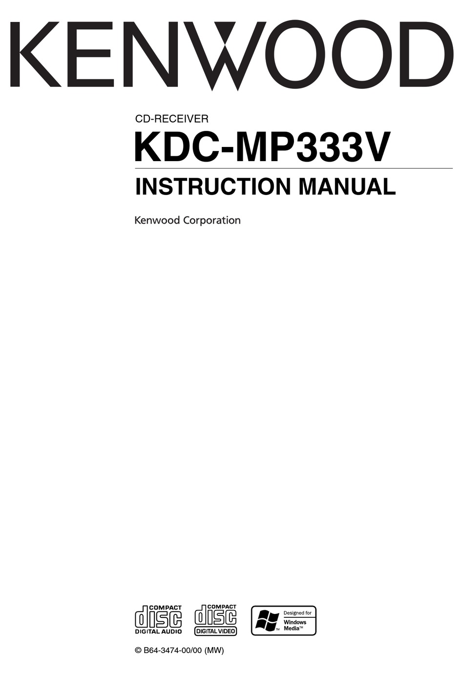 KENWOOD KDC-MP333V INSTRUCTION MANUAL Pdf Download | ManualsLib