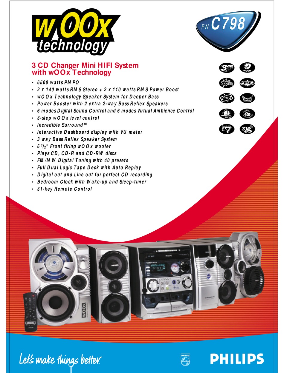 PHILIPS FWC798 SPECIFICATIONS Pdf 
