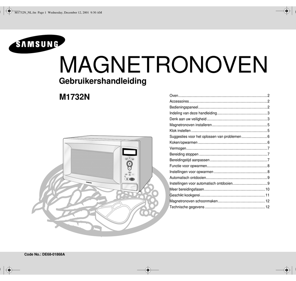 stuk Tot ziens De waarheid vertellen Magnetronoven Installeren; Klok Instellen - Samsung M1732N-Y  Gebruikershandleiding [Page 5] | ManualsLib