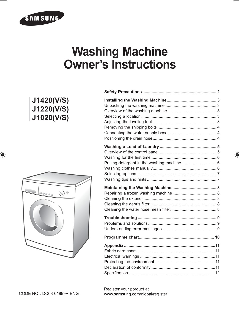 SAMSUNG J1220 OWNER'S INSTRUCTIONS MANUAL Pdf Download ManualsLib