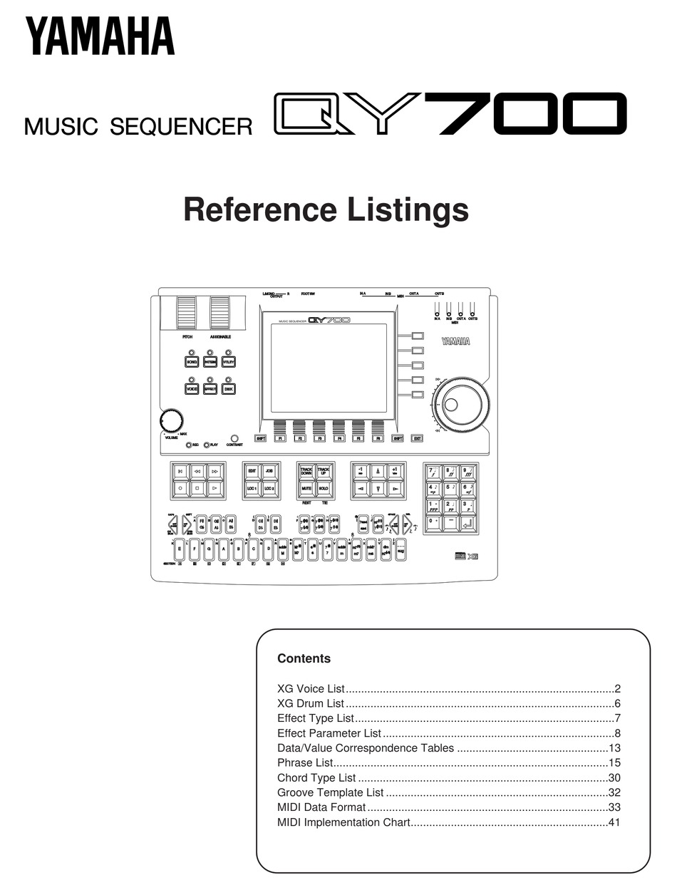 YAMAHA QY700 REFERENCE Pdf Download | ManualsLib