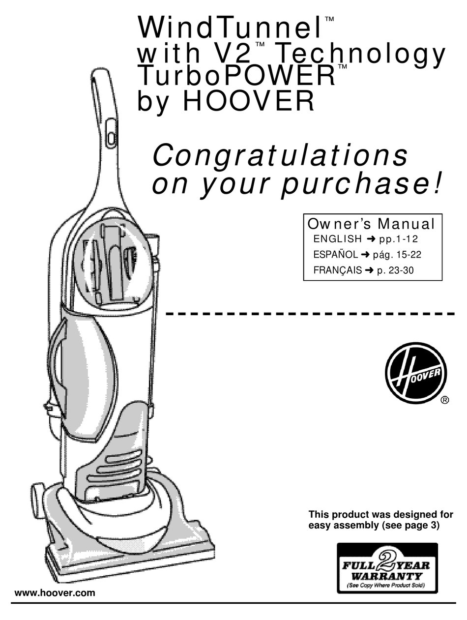 HOOVER U8120 OWNER'S MANUAL Pdf Download | ManualsLib