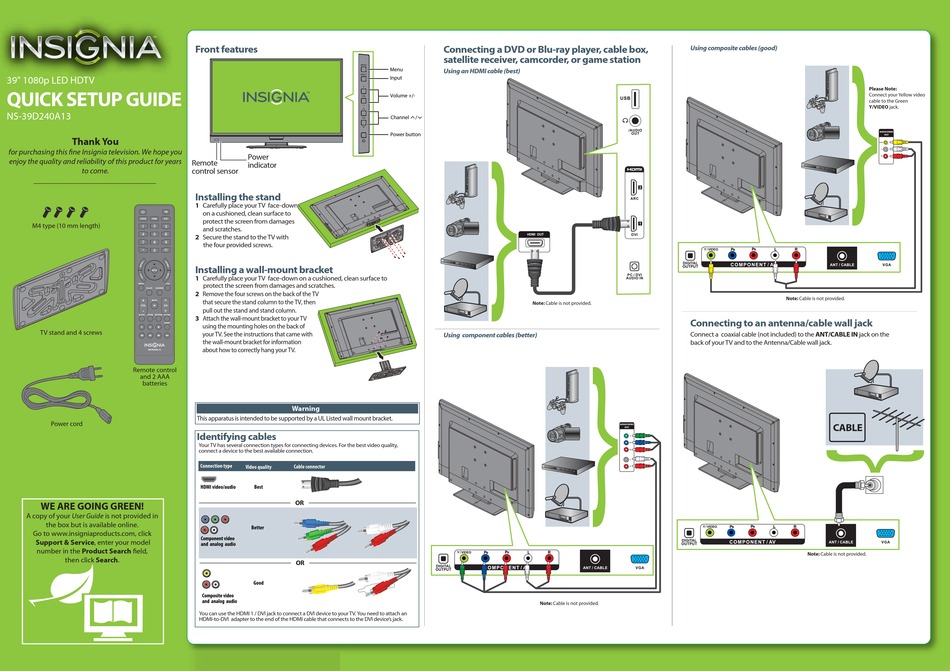 Insignia Ns D A Quick Setup Manual Pdf Download Manualslib