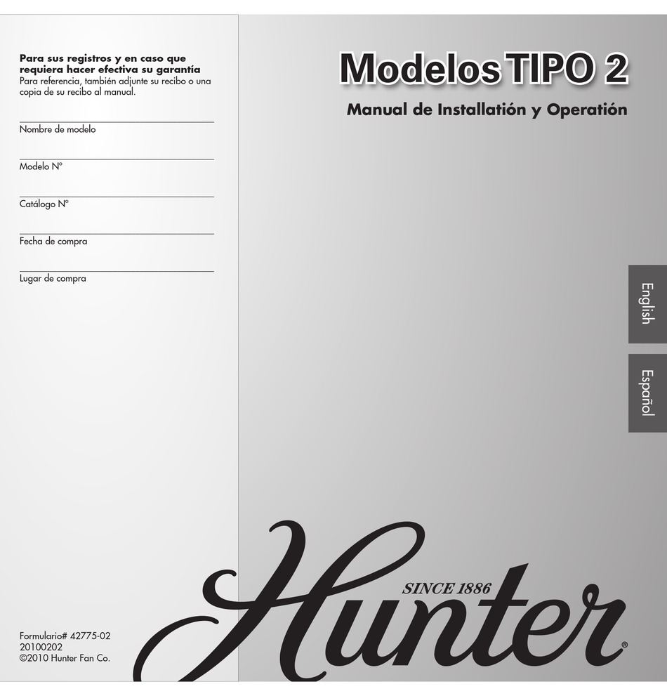 HUNTER 23951 MANUAL DE INSTALLATIÓN Y OPERATIÓN Pdf Download ManualsLib