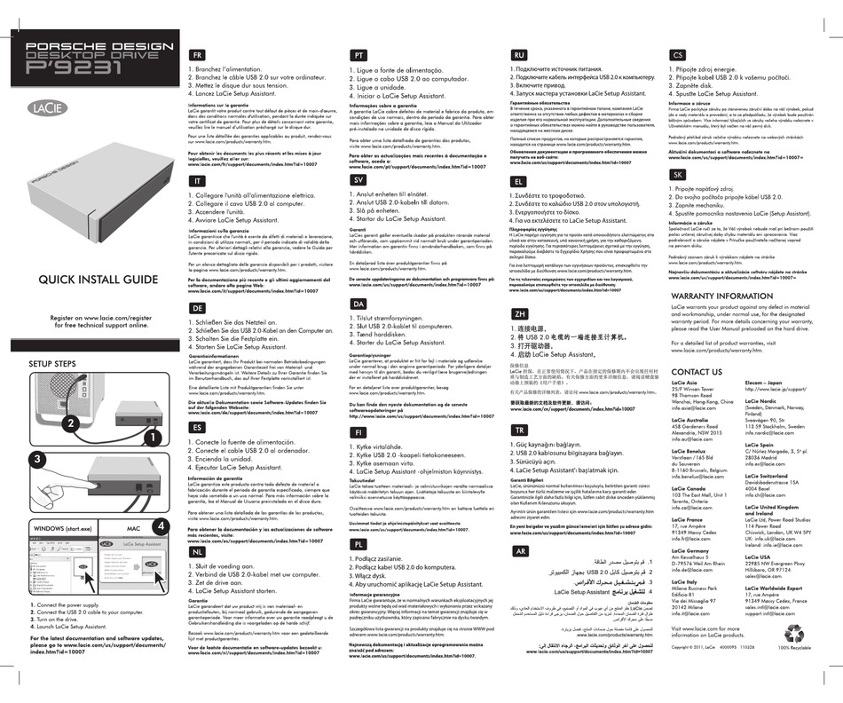 LACIE PORSCHE DESIGN P 9231 QUICK INSTALL MANUAL Pdf Download | ManualsLib