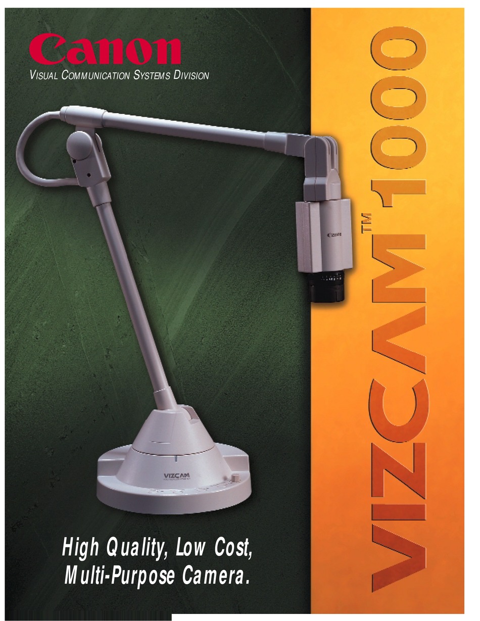 CANON VIZCAM 1000 SPECIFICATIONS Pdf 