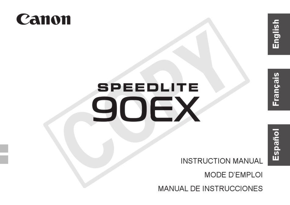 CANON SPEEDLITE 90EX INSTRUCTION MANUAL Pdf Download ManualsLib