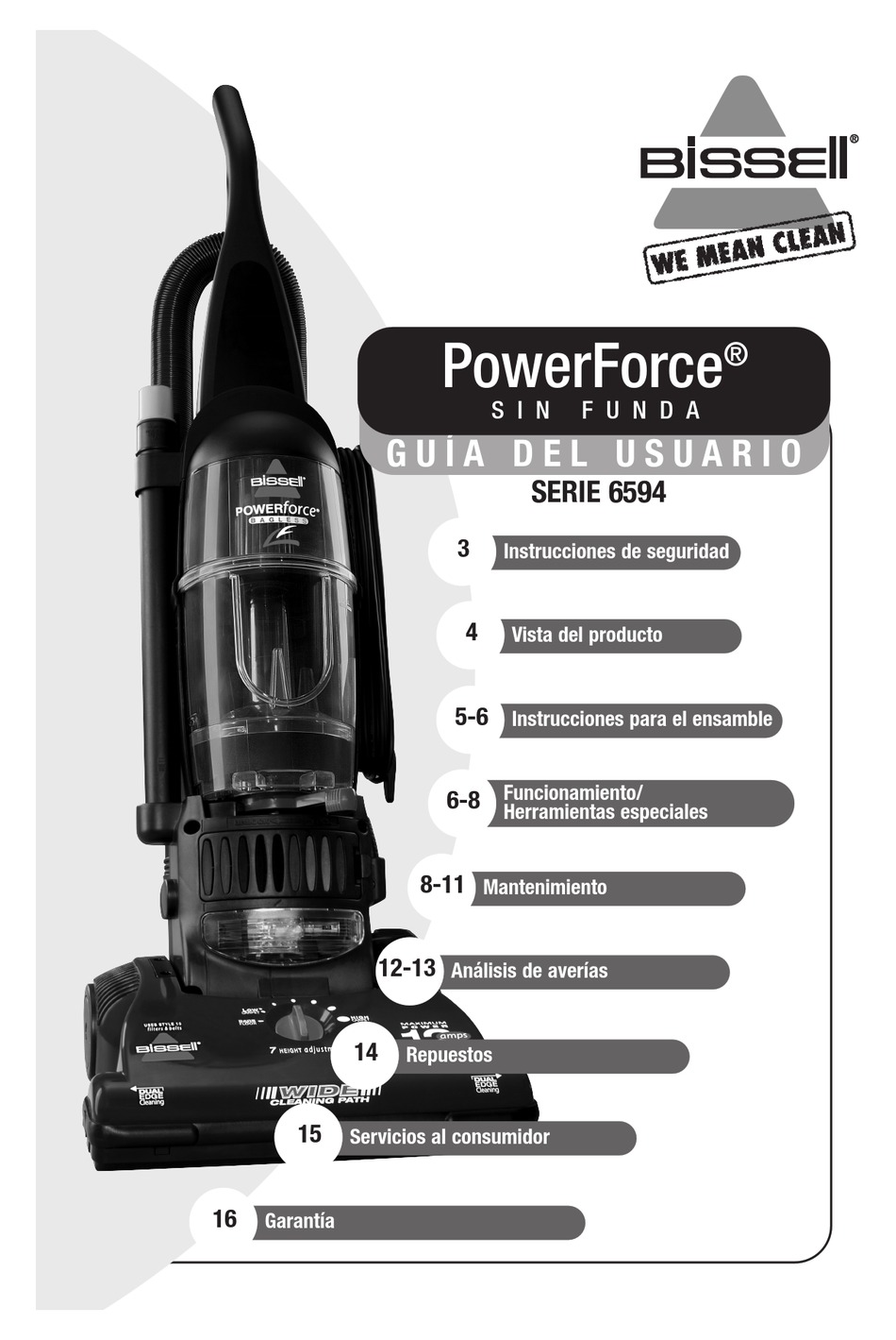 Cómo Utilizar Esta Guía - Bissell PowerForce Bagless Vacuum Guía Del  Usuario [Page 5] | ManualsLib