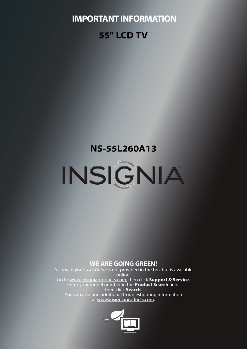 INSIGNIA NS55L260A13 IMPORTANT INFORMATION MANUAL Pdf Download