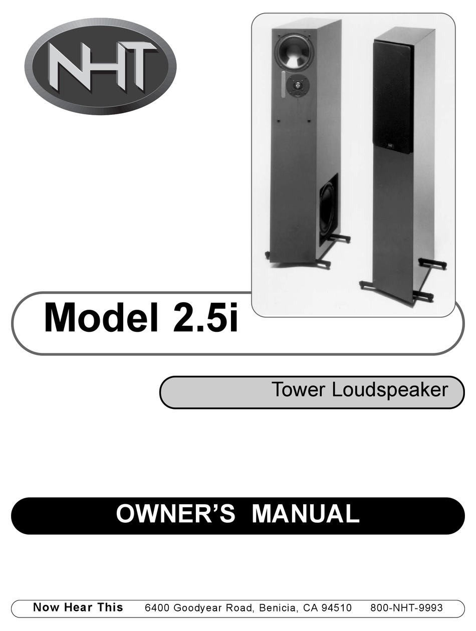 NHT MODEL 2.5I OWNER'S MANUAL Pdf Download | ManualsLib