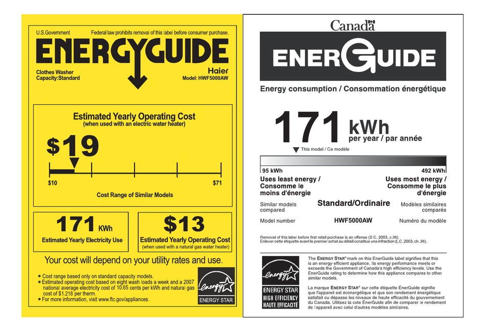 Haier Hwf Aw Energy Manual Pdf Download Manualslib