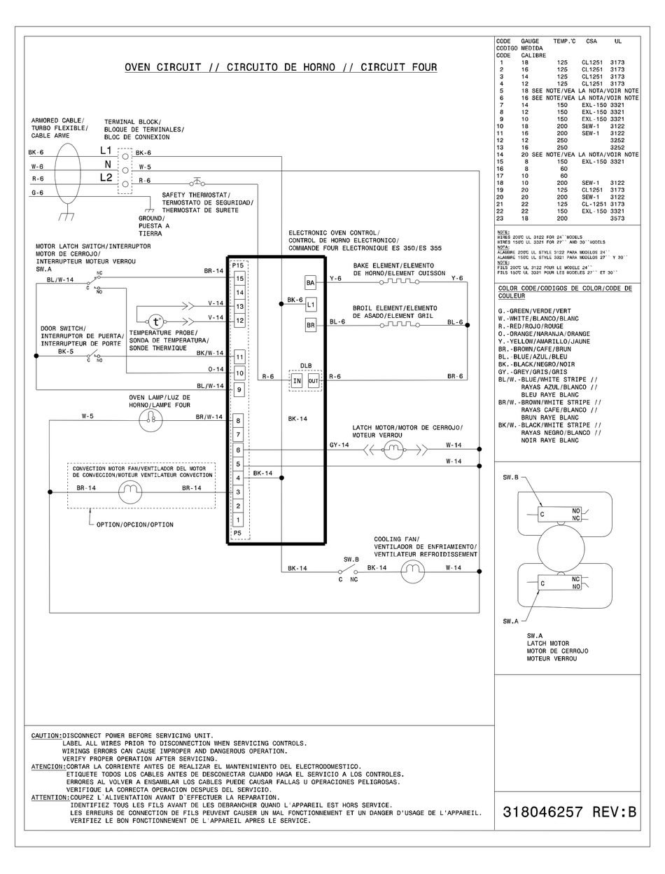 FRIGIDAIRE GLEB27Z7HB ELECTRIC WALL OVEN WIRING DIAGRAM Pdf Download