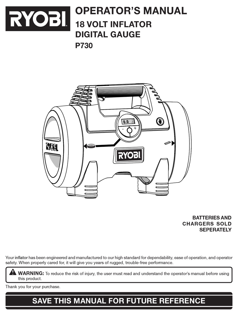 RYOBI P730 OPERATOR'S MANUAL Pdf Download | ManualsLib