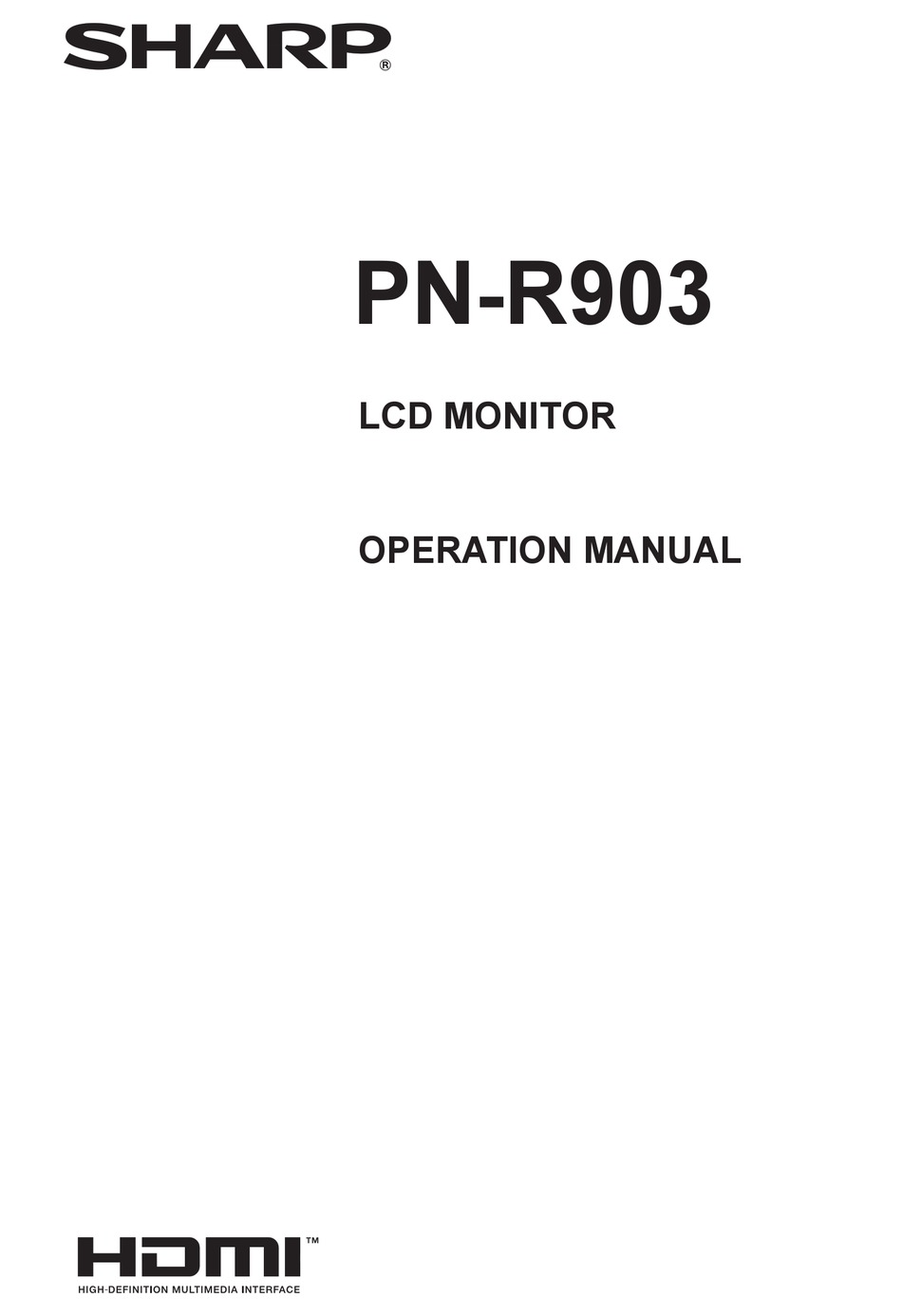 Sharp Pn R903 Operation Manual Pdf Download Manualslib