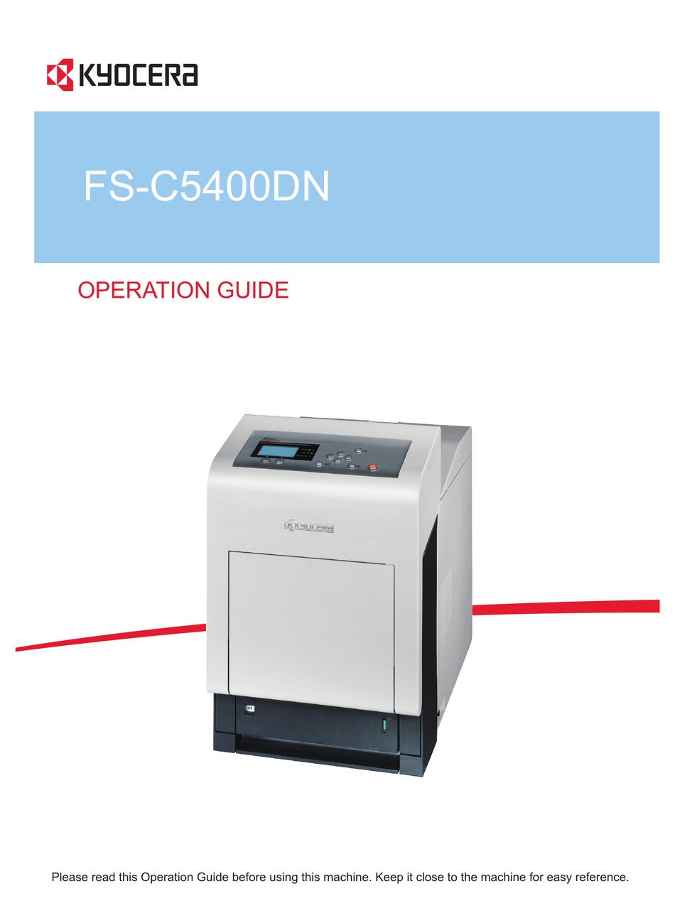 Kyocera Fs C5400dn Operation Manual Pdf Download Manualslib