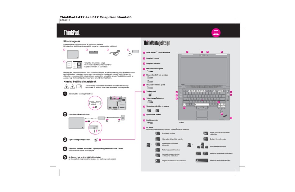 LENOVO THINKPAD L412 SETUP MANUAL Pdf Download  ManualsLib