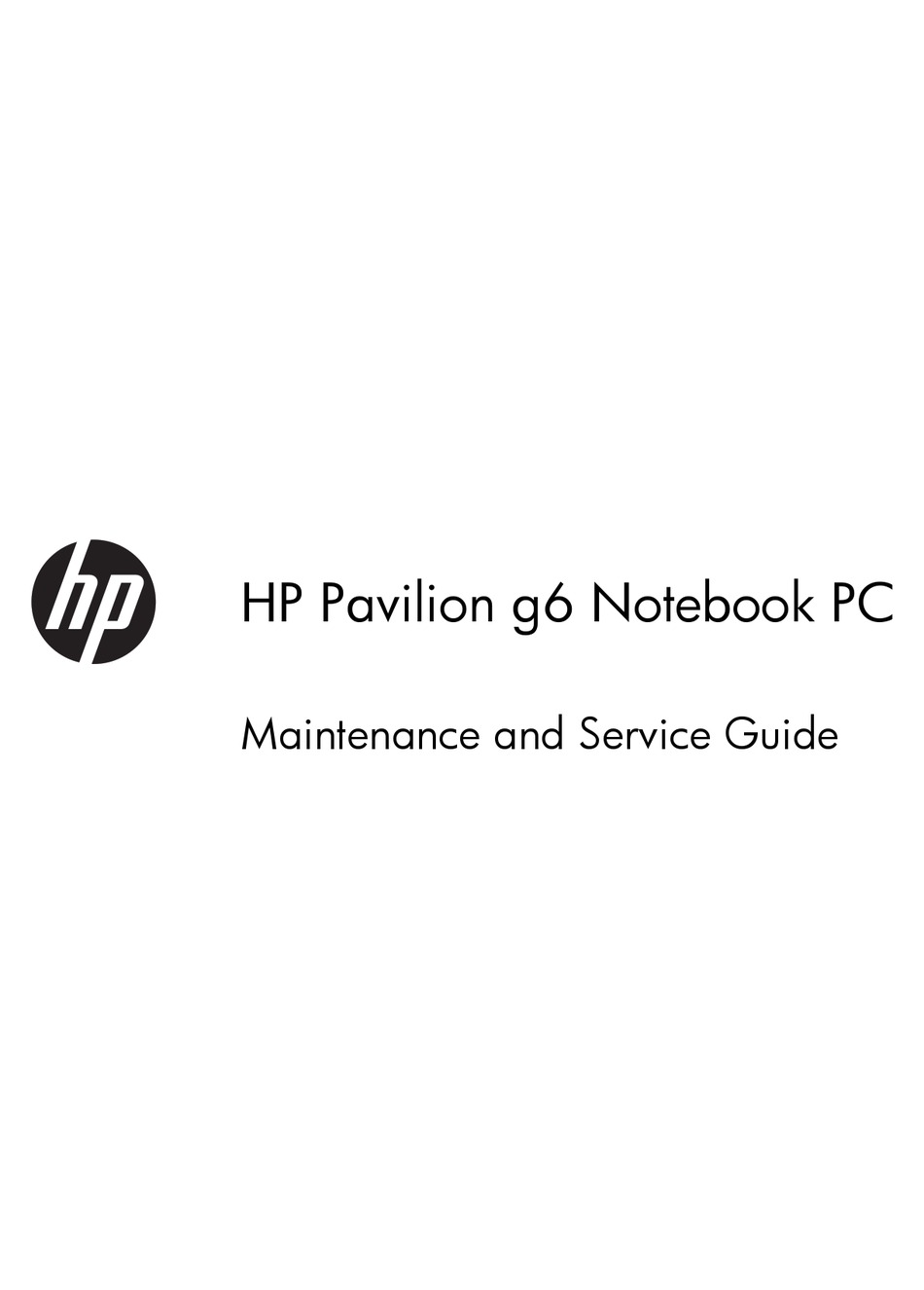 Hp Pavilion G6 20 Maintenance And Service Manual Pdf Download Manualslib