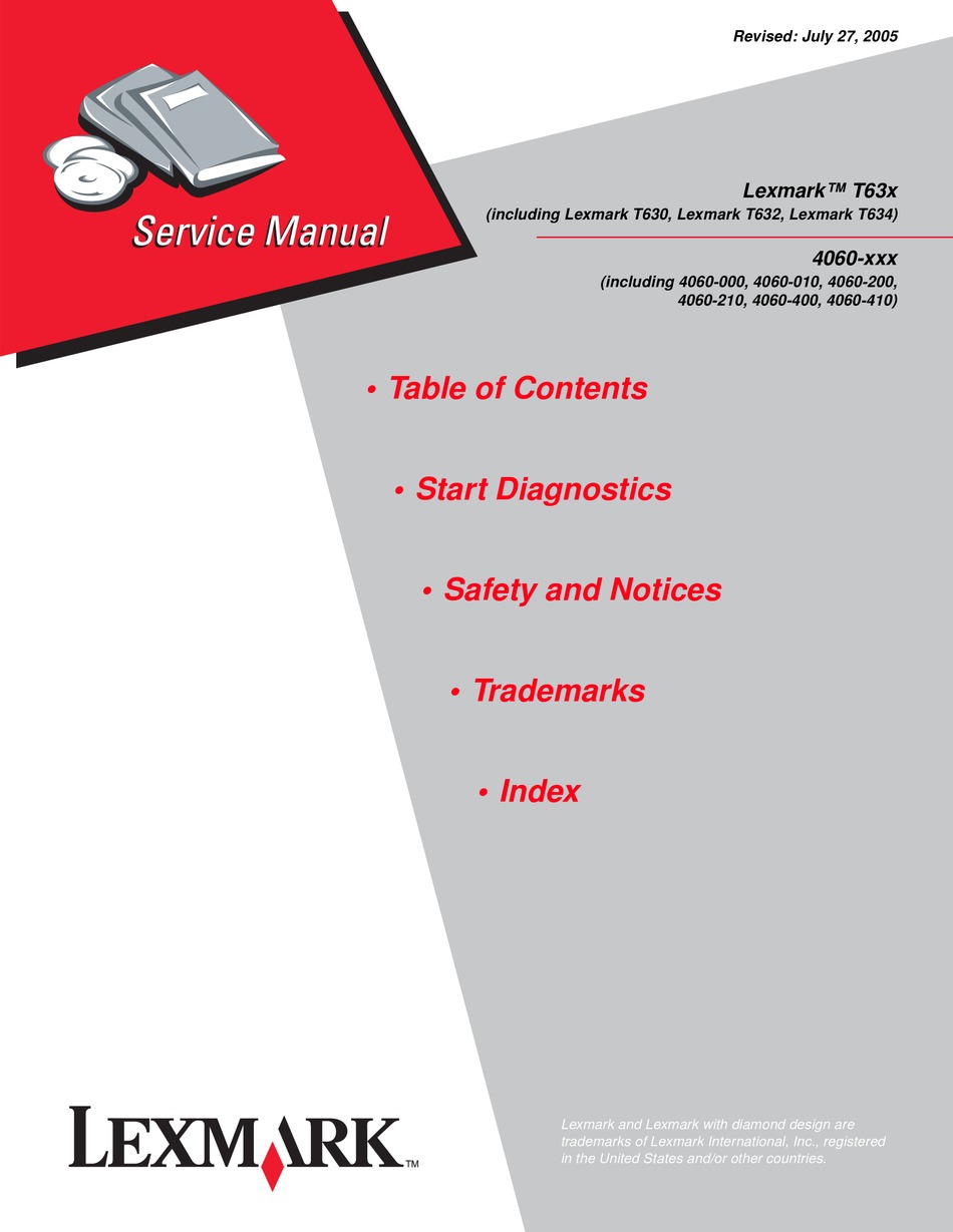 LEXMARK T632 SERVICE MANUAL Pdf 