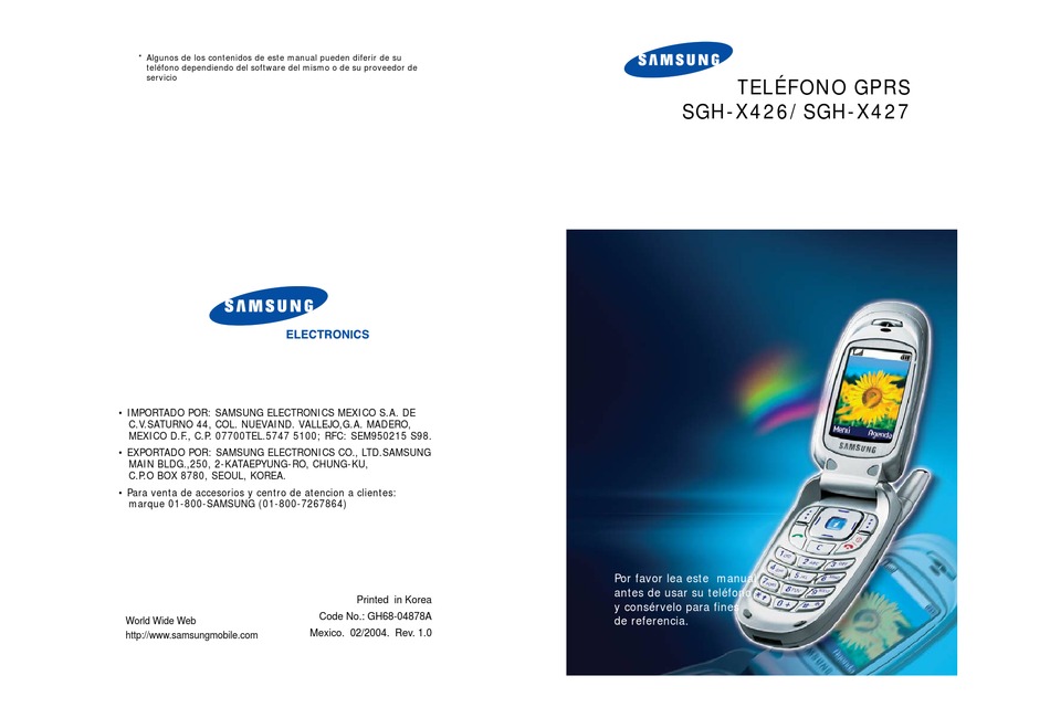 Samsung Sgh X426 Manual Del Usuario Pdf Download Manualslib