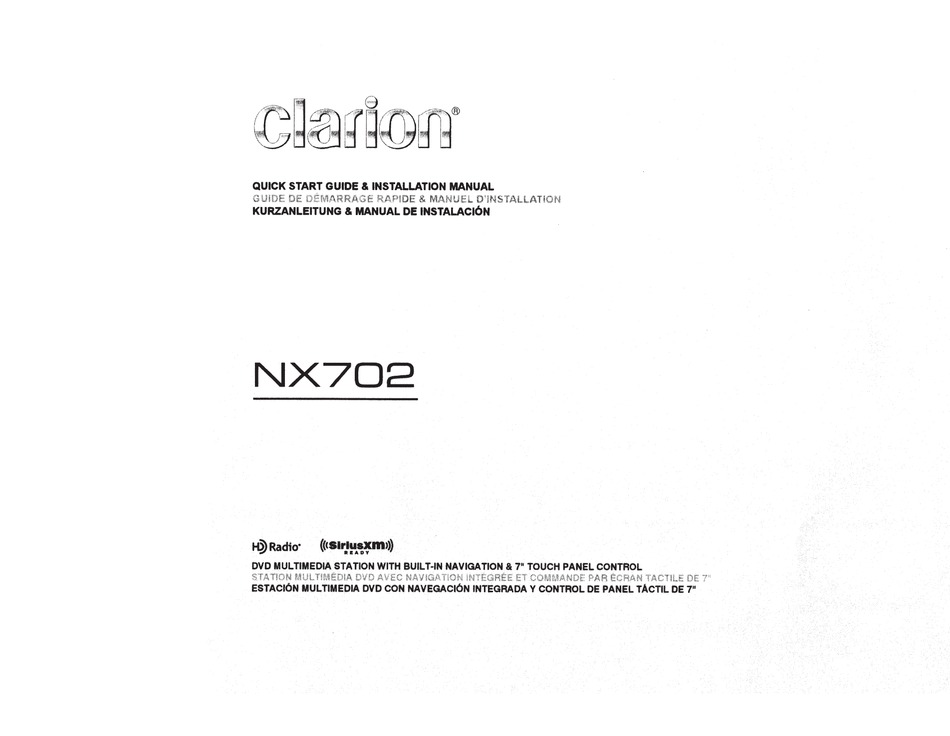 CLARION NX702 INSTALLATION MANUAL Pdf Download | ManualsLib