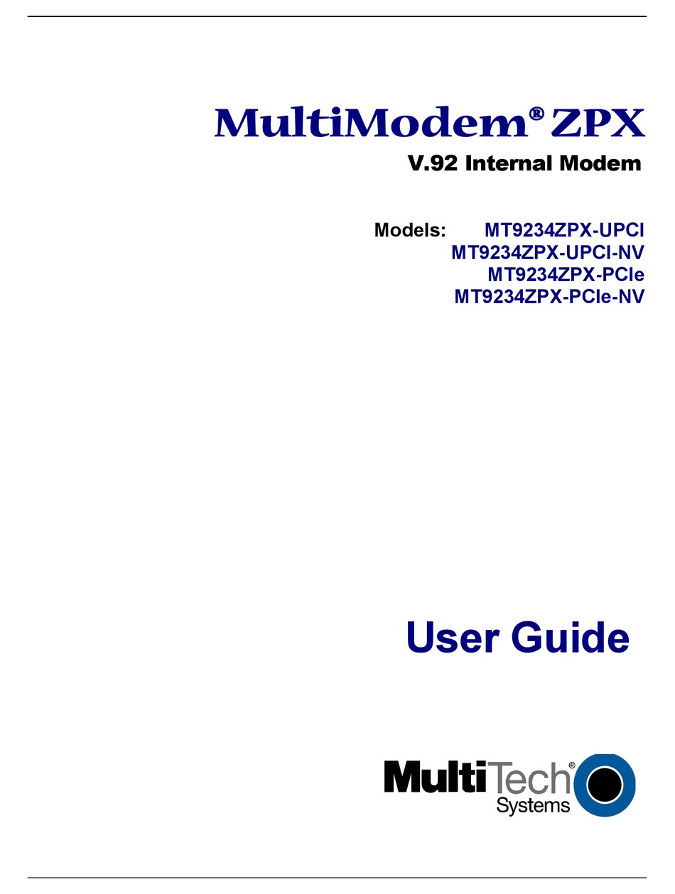 MULTITECH MT9234ZPXUPCI USER MANUAL Pdf Download ManualsLib