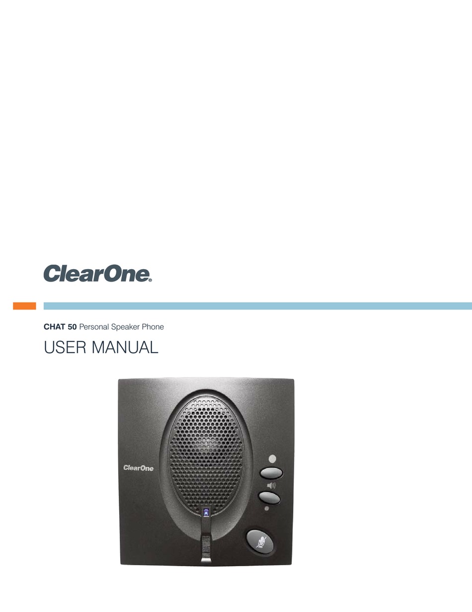 CLEARONE CHAT 50 USER MANUAL Pdf 