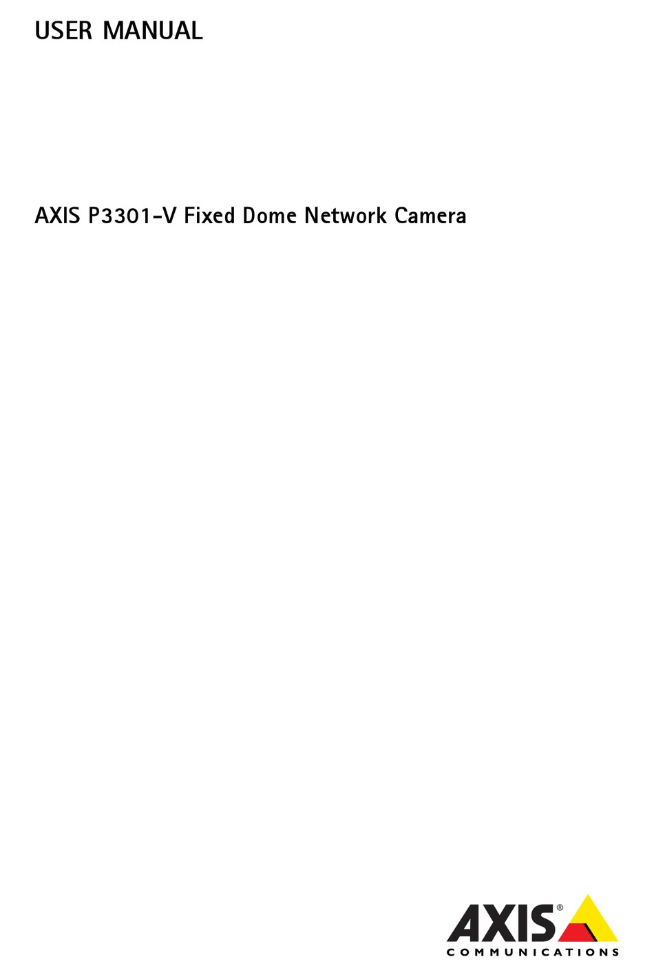 AXIS P3301-V USER MANUAL Pdf Download | ManualsLib