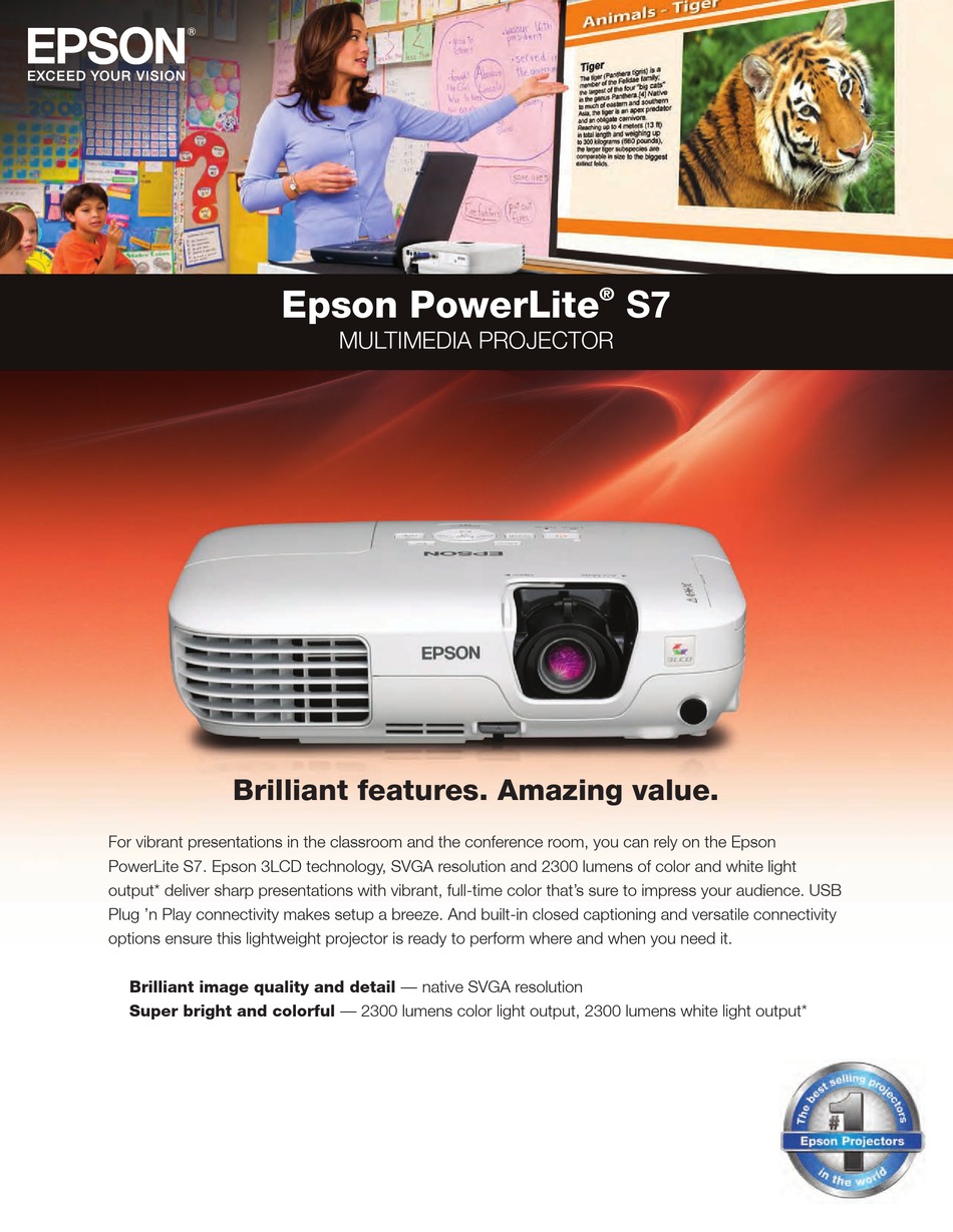 Epson Powerlite S7 Specifications Pdf Download Manualslib 4809
