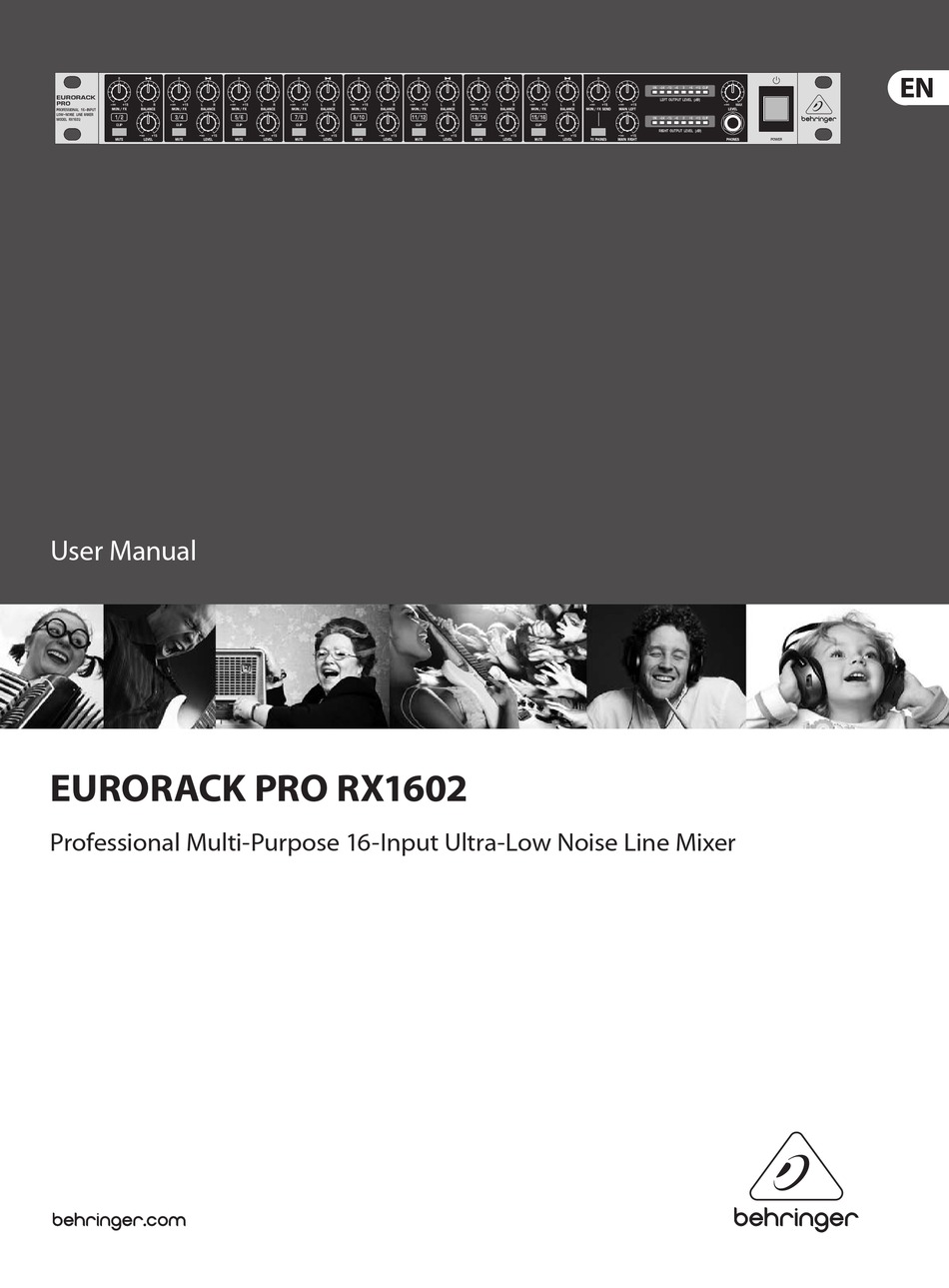 Behringer Rx1602 User Manual Pdf Download Manualslib