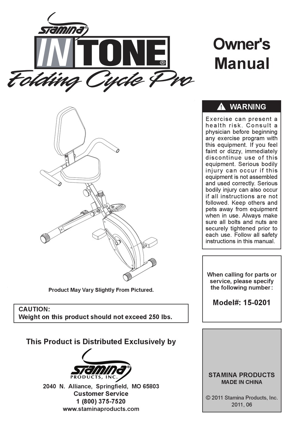 stamina intone folding cycle pro