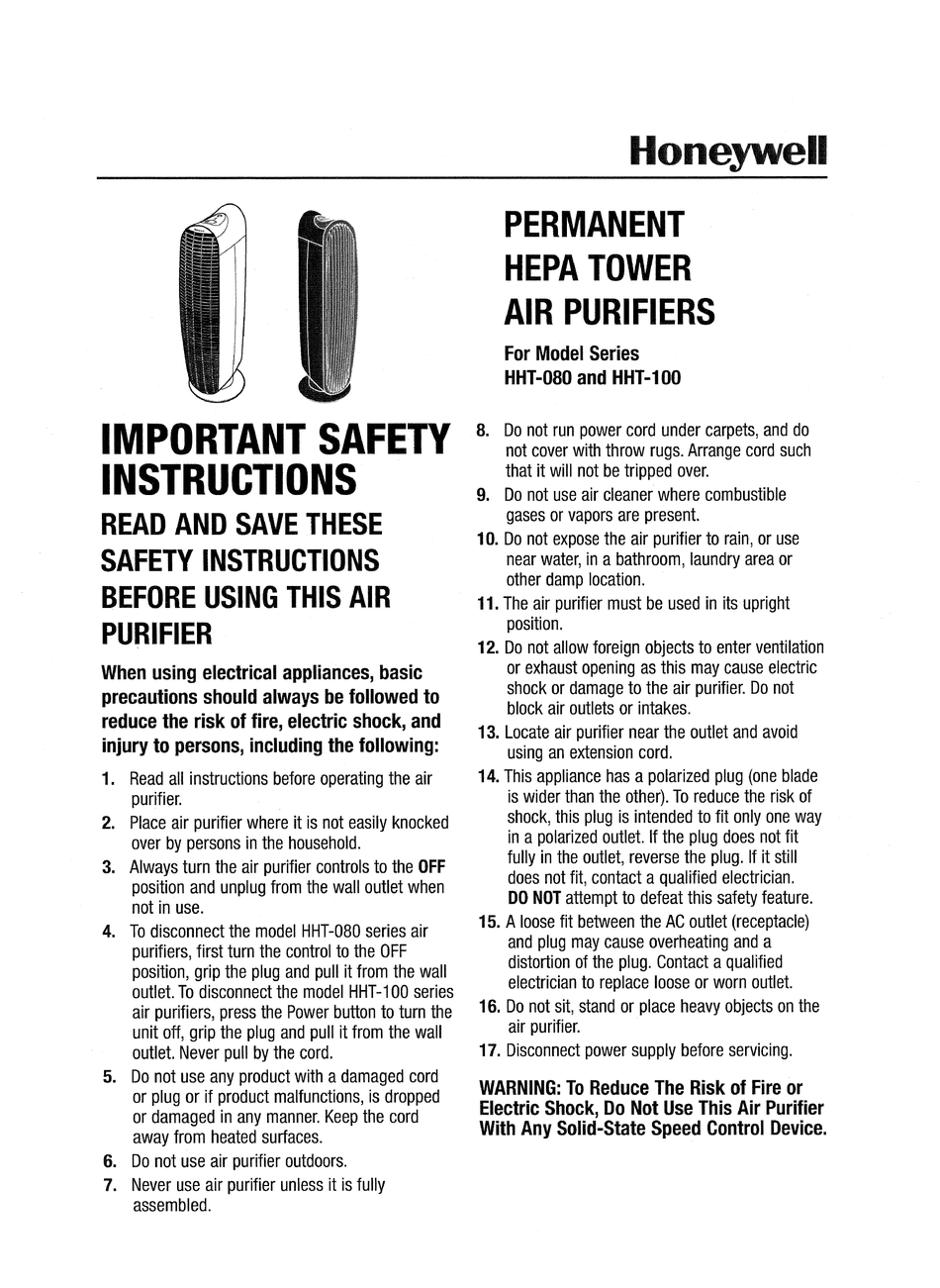 Honeywell hht 100 air purifier Clearance