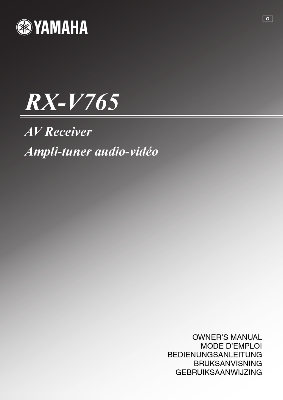 YAMAHA RX-V765BL OWNER'S MANUAL Pdf Download | ManualsLib